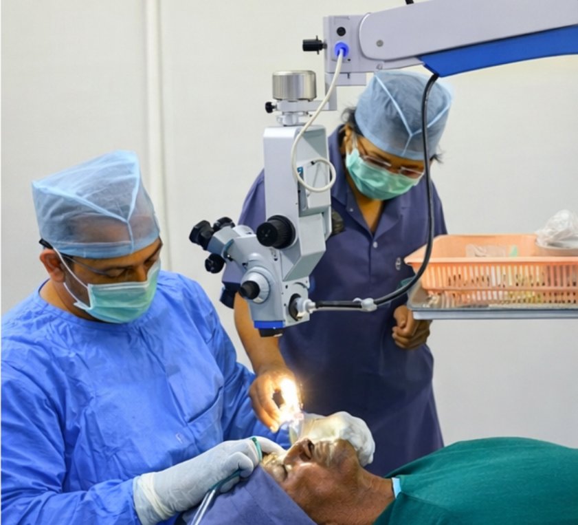 Eye surgery being performed at Wankhade Netralaya